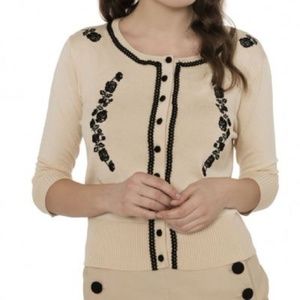 Voodoo Vixen Floral Embroidered Cardigan